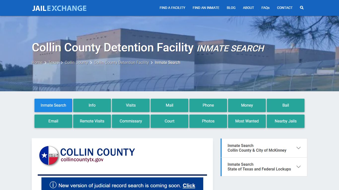 Collin County Detention Facility Inmate Search - Jail Exchange